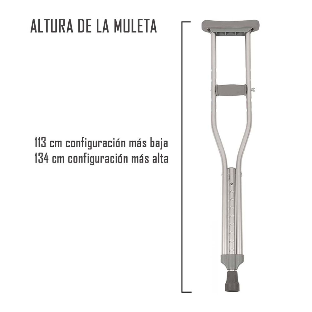 Par De Muletas Ortop&eacute;dicas Altura Regulable Liviana image number 2.0
