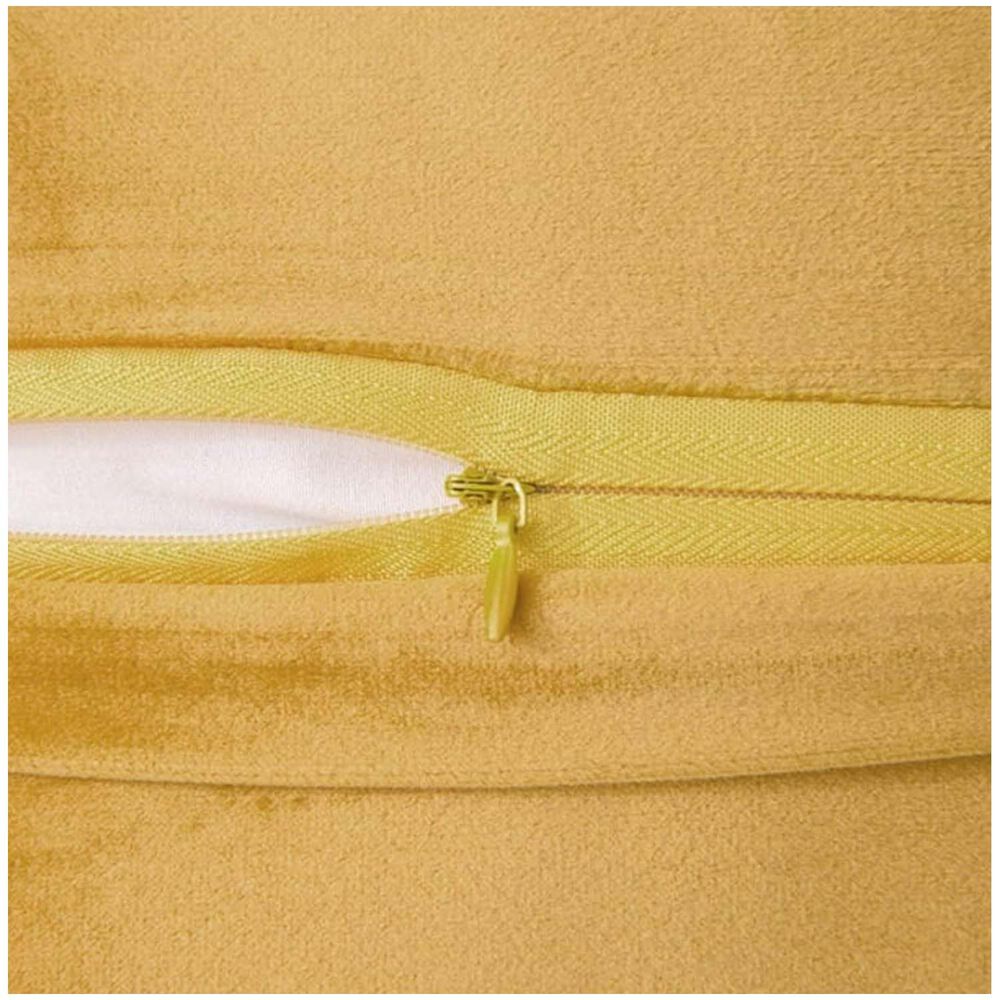 Pack De 02 Fundas De Coj&iacute;n De Terciopelo Con Pompon 45x45 Amarillo image number 1.0