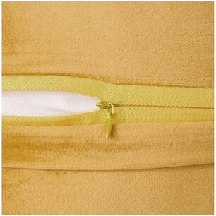 Pack De 02 Fundas De Coj&iacute;n De Terciopelo Con Pompon 45x45 Amarillo