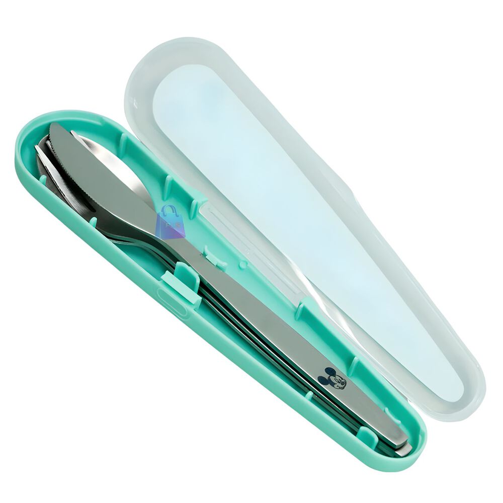 Herm&eacute;tico Mickey 700ml Divisiones + Cubiertos Mickey - Ps image number 2.0