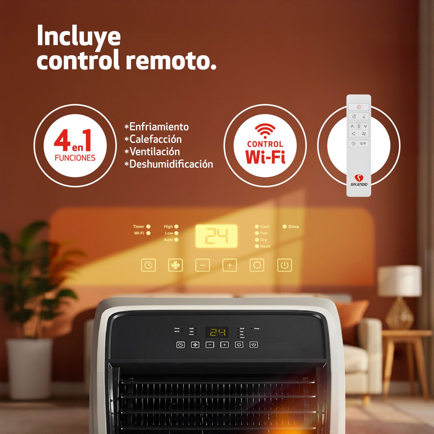 Aire Acondicionado Port&aacute;til 14000 Btu Wi Fi Splendid image number 7.0