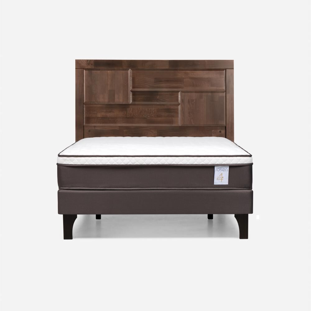 Cama Europea Rosen New Style 4 Plus / Full / Base Normal + Respaldo image number 0.0