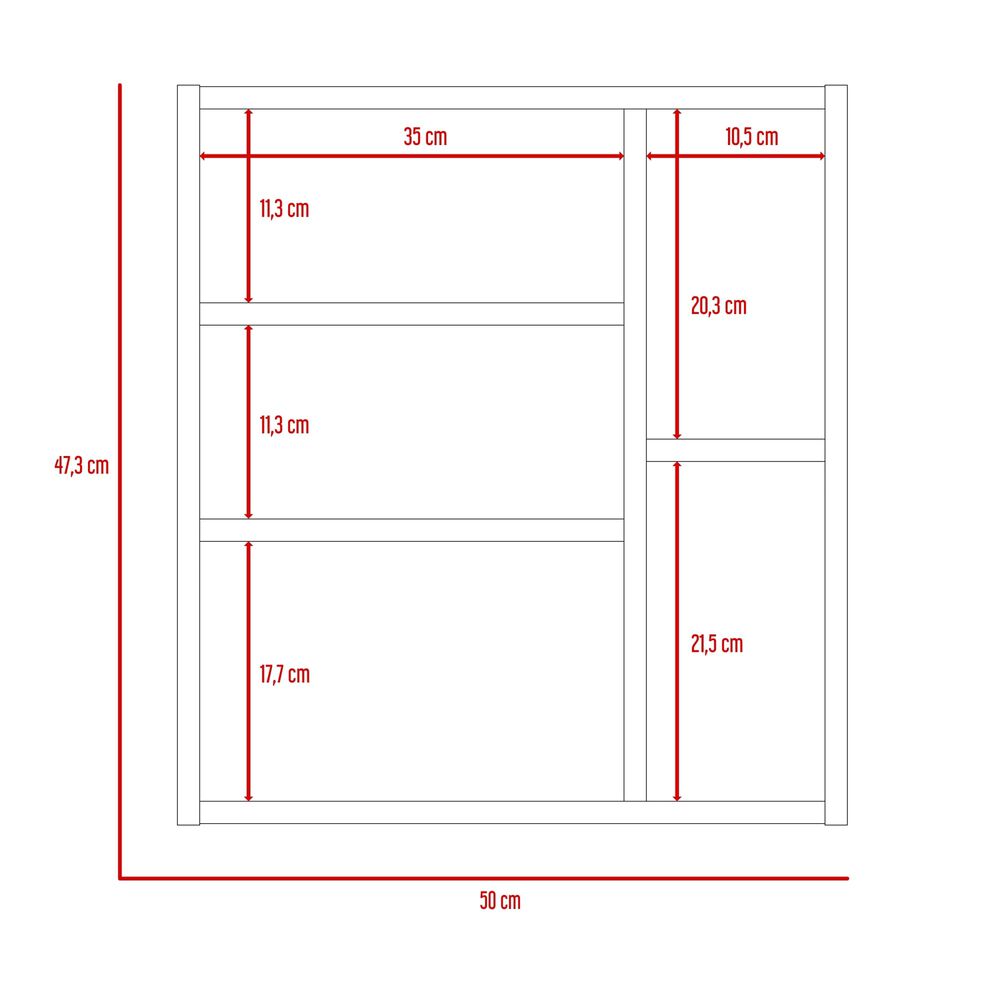 Botiquin De Ba&ntilde;o 1 Puerta 47.3x50x12.2 Cm Blanco image number 7.0
