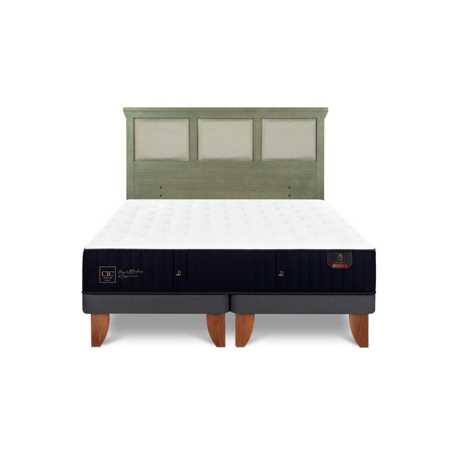 Cama Europea Cic Linea Premium / 2 Plazas / Base Dividida + Respaldo image number 0.0