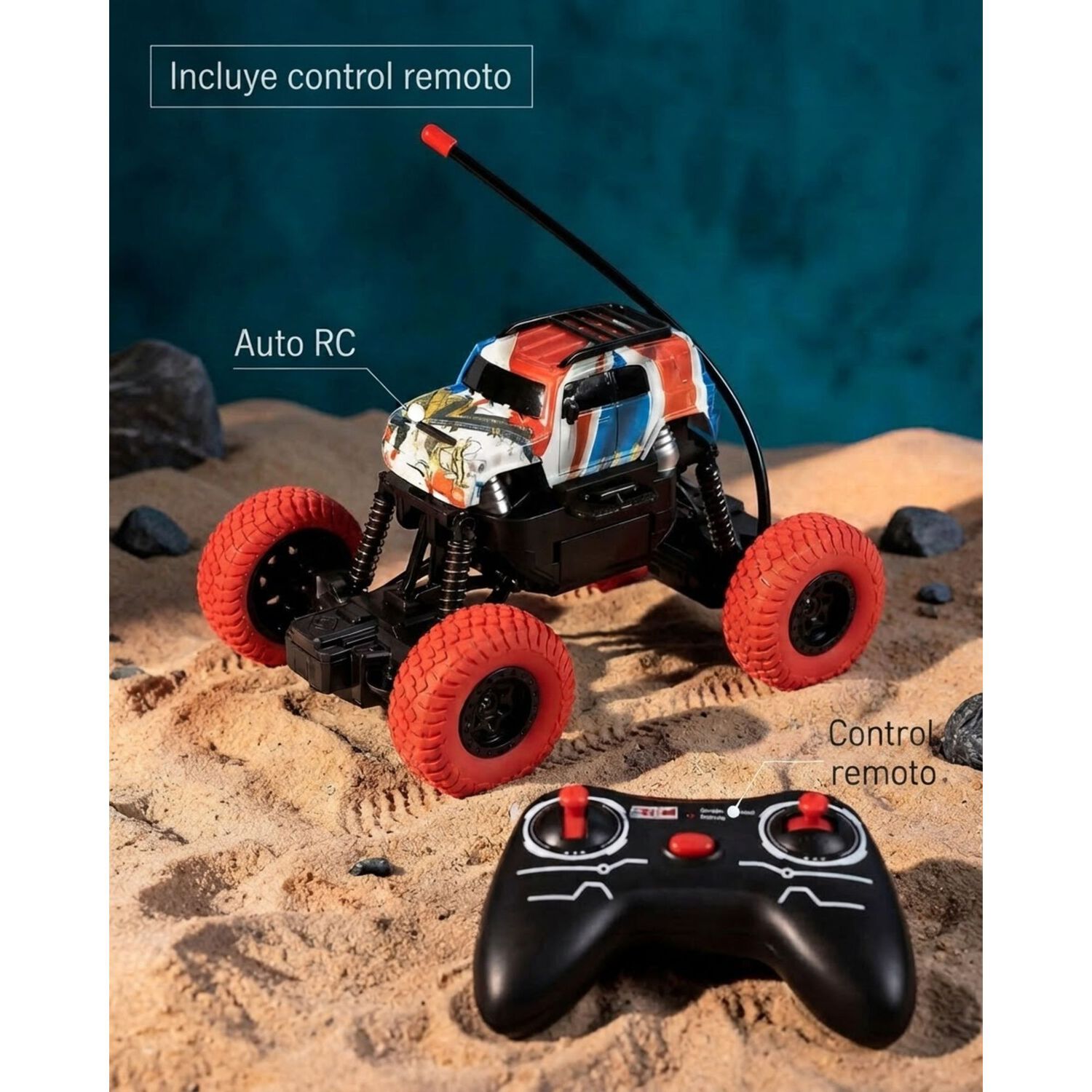 Auto Camioneta 4x4 Rally Control Remoto Todo Terreno Juguete image number 34.0