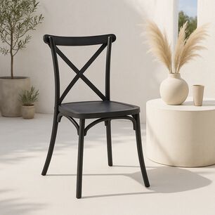 Silla Crossback Danubio De Terraza Exterior O Comedor - Negra