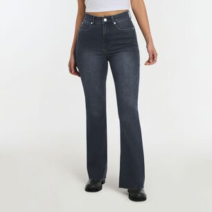 Jeans Flare Con Focalizado Tiro Medio Flare Mujer Freedom