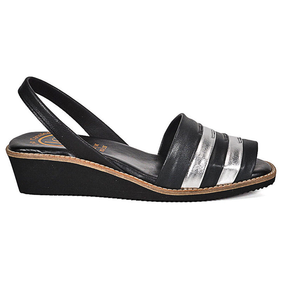 Sandalia Cuero Charmiane Negro Plata image number 1.0