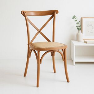 Silla Crossback Madera Rattan Natural