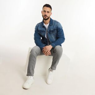 Chaqueta Denim Slim Hombre Az Black