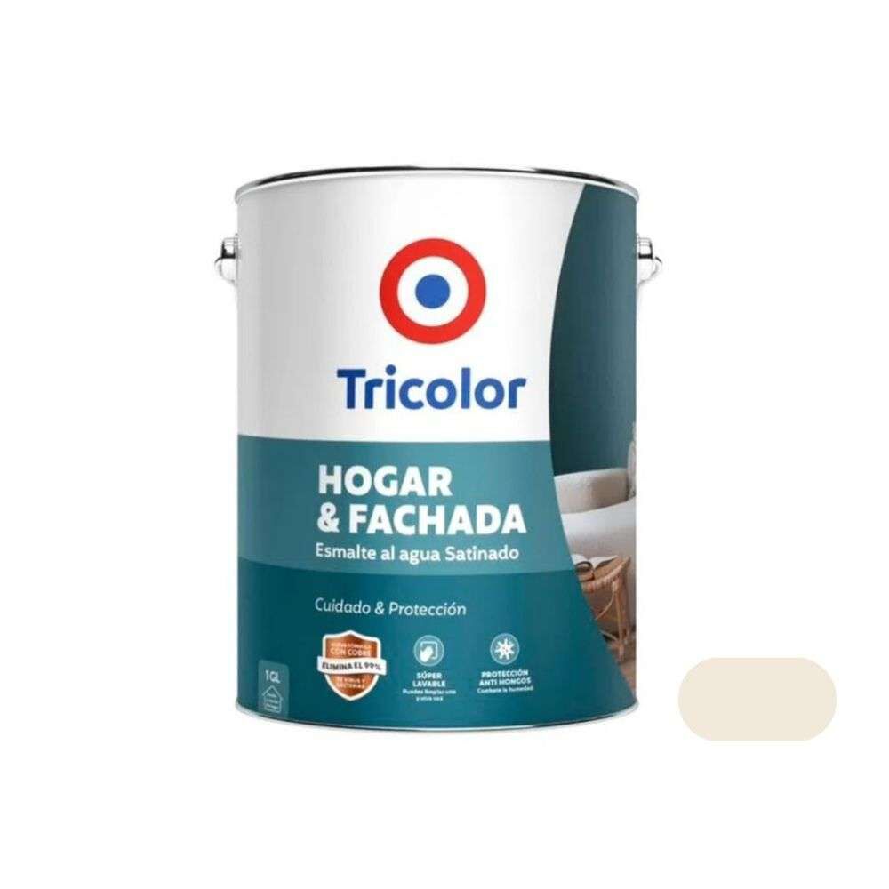 Esmalte Al Agua Satinado Hogar Y Fachada 1gln Blanco Nacar - Tricolor image number 0.0