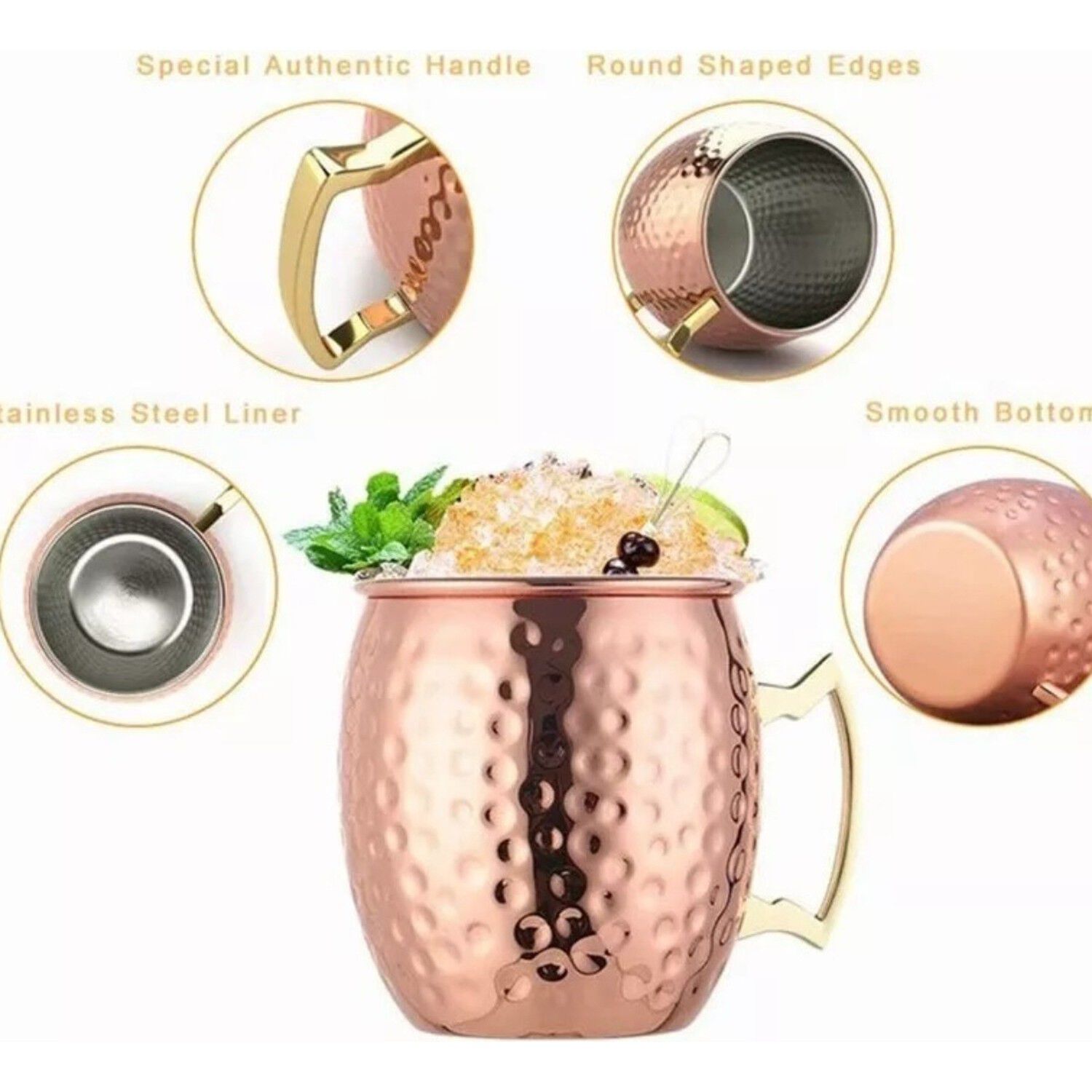 Set 2 Mugs Cobre Moscow Mule Mojito Bar Tragos image number 1.0