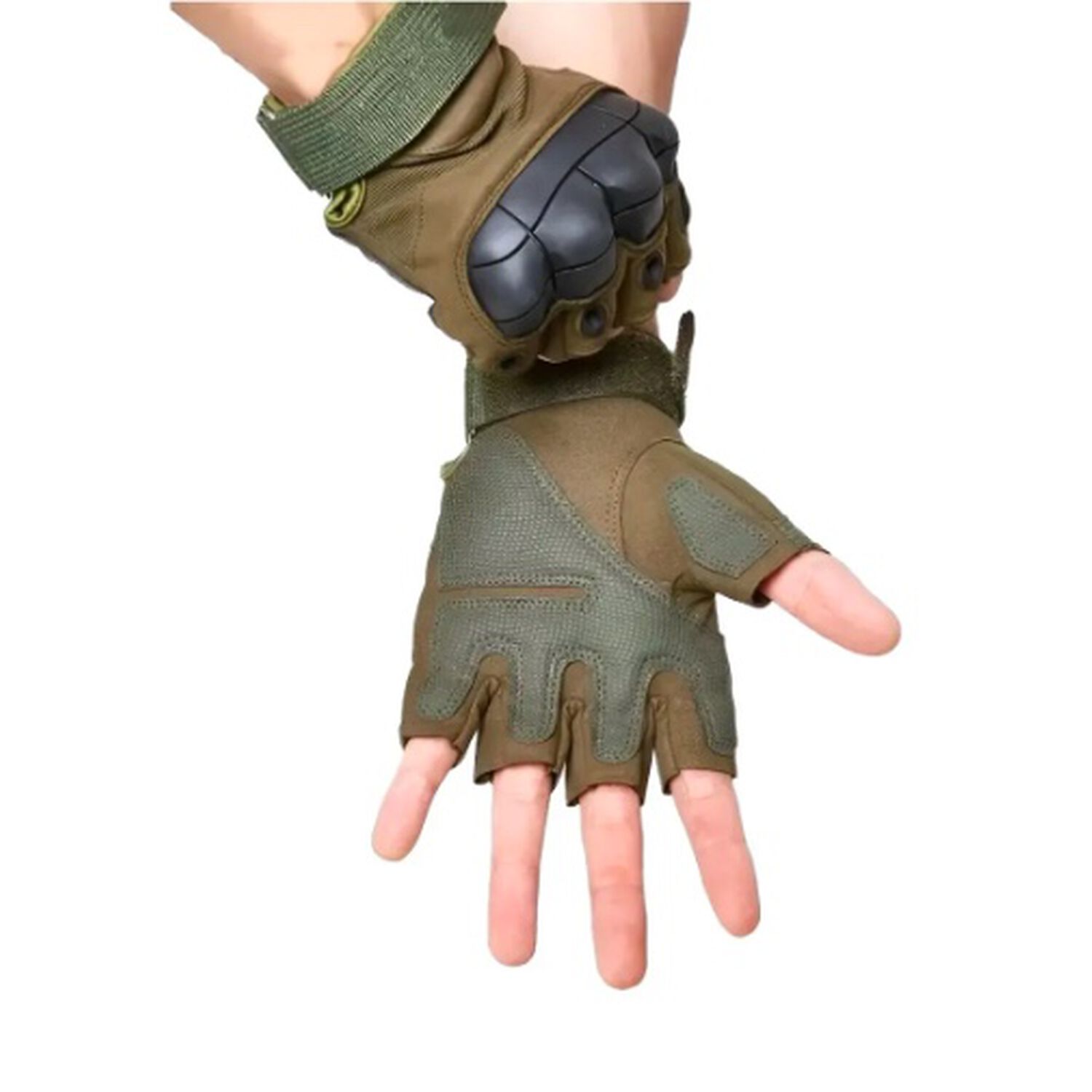 Guantes Medio Dedo Verde image number 2.0