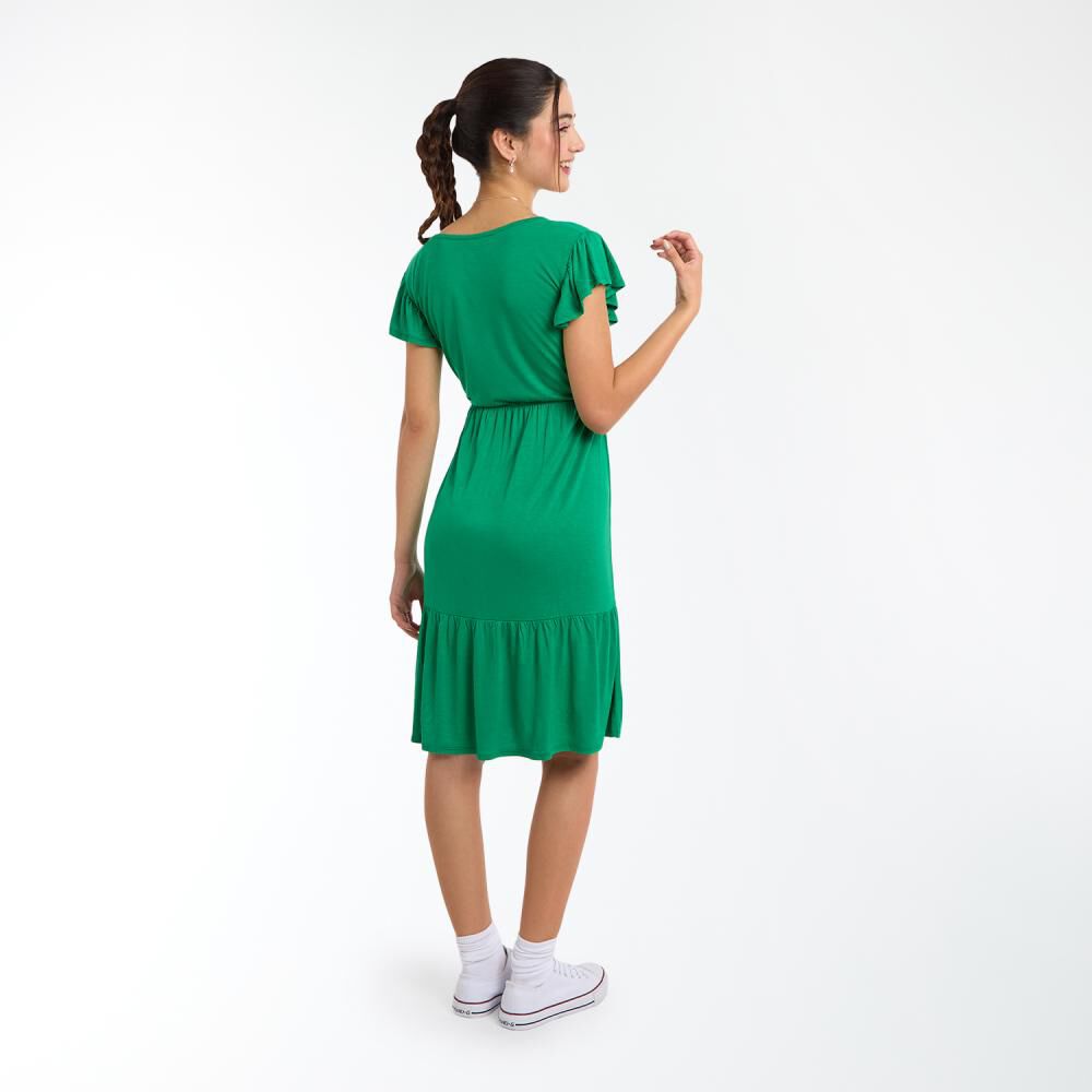 Vestido Manga Corta Con Vuelos Cuello Redondo Mujer Freedom image number 3.0