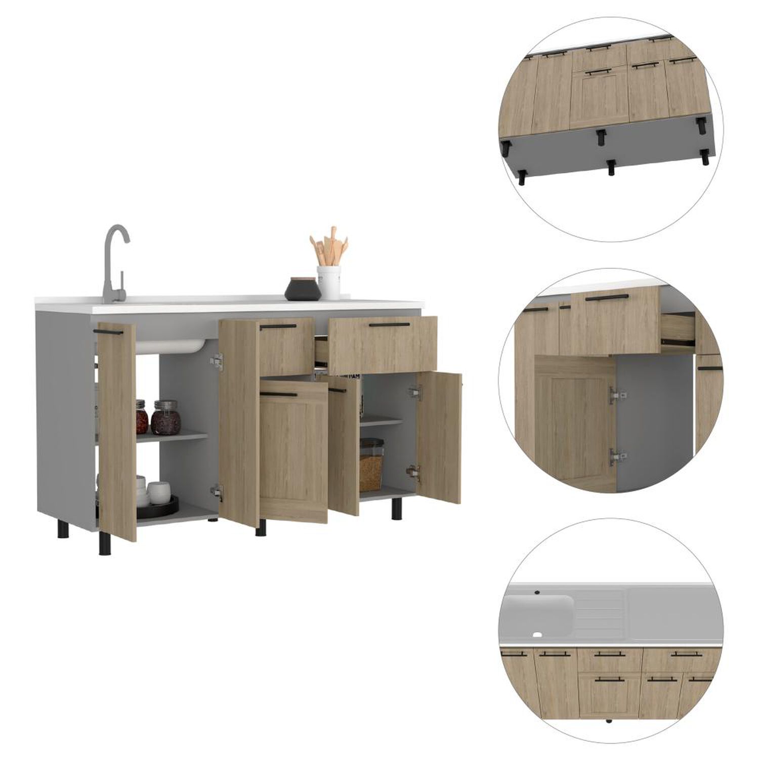 Modulo Lavaplatos Tuhome Hasselt / 5 Puertas / 2 Cajones image number 7.0