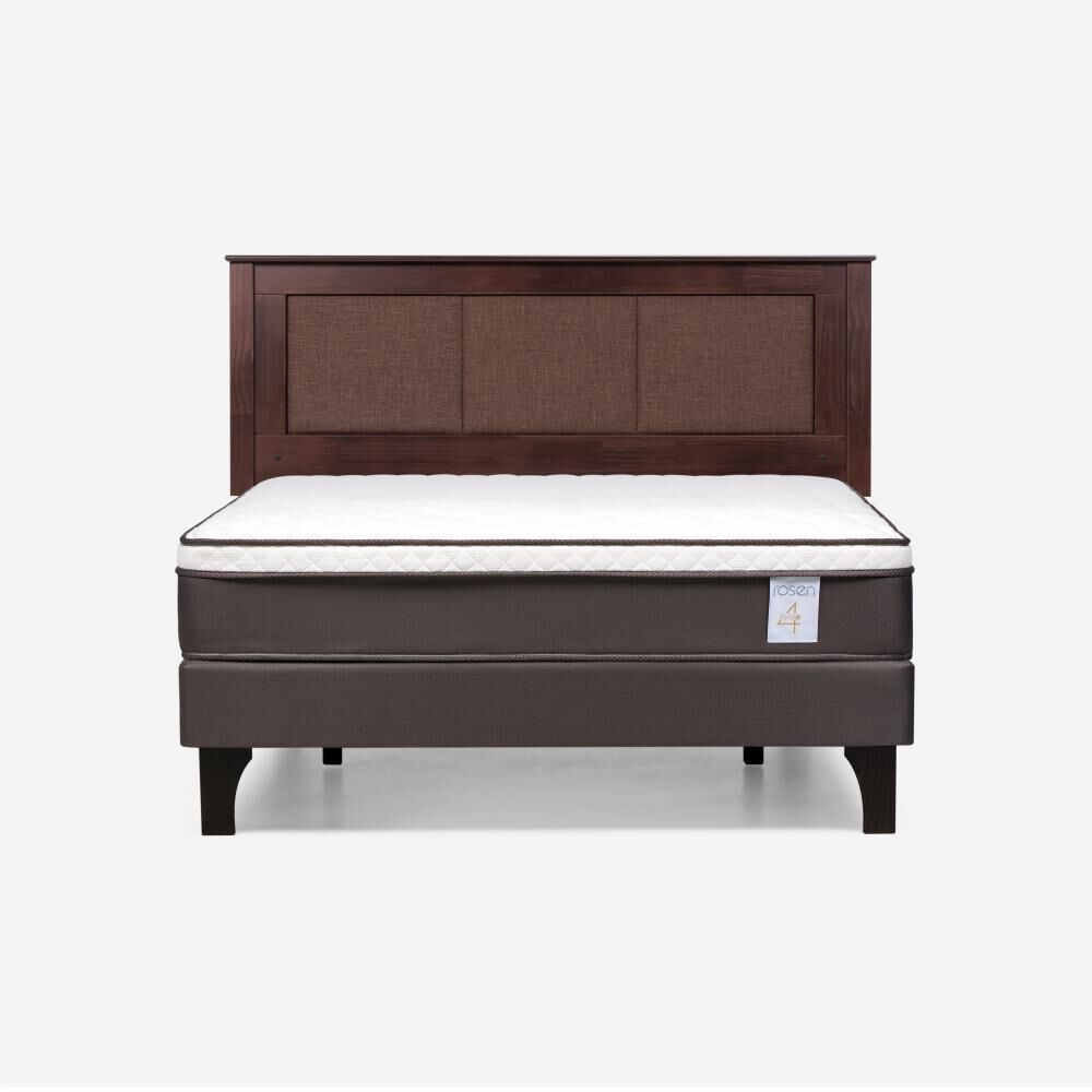 Cama Europea Rosen New Style 4 Plus / 2 Plazas / Base Normal + Respaldo Rachel image number 0.0