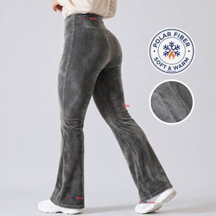 Pantal&oacute;n Cotel&eacute; Palazzo Polar Con Chiporro Elasticado T&eacute;rmico Gris Melange