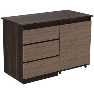 Escritorio Extensible 3 Cajones 1 Puerta Fm-020o Caf&eacute; Oscuro