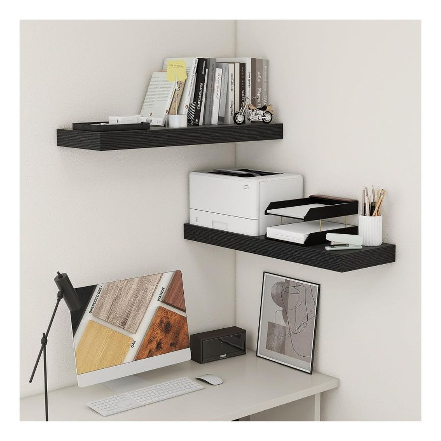 Repisa Flotante Negra Minimalista Estante Organizador Pared 60cm image number 3.0