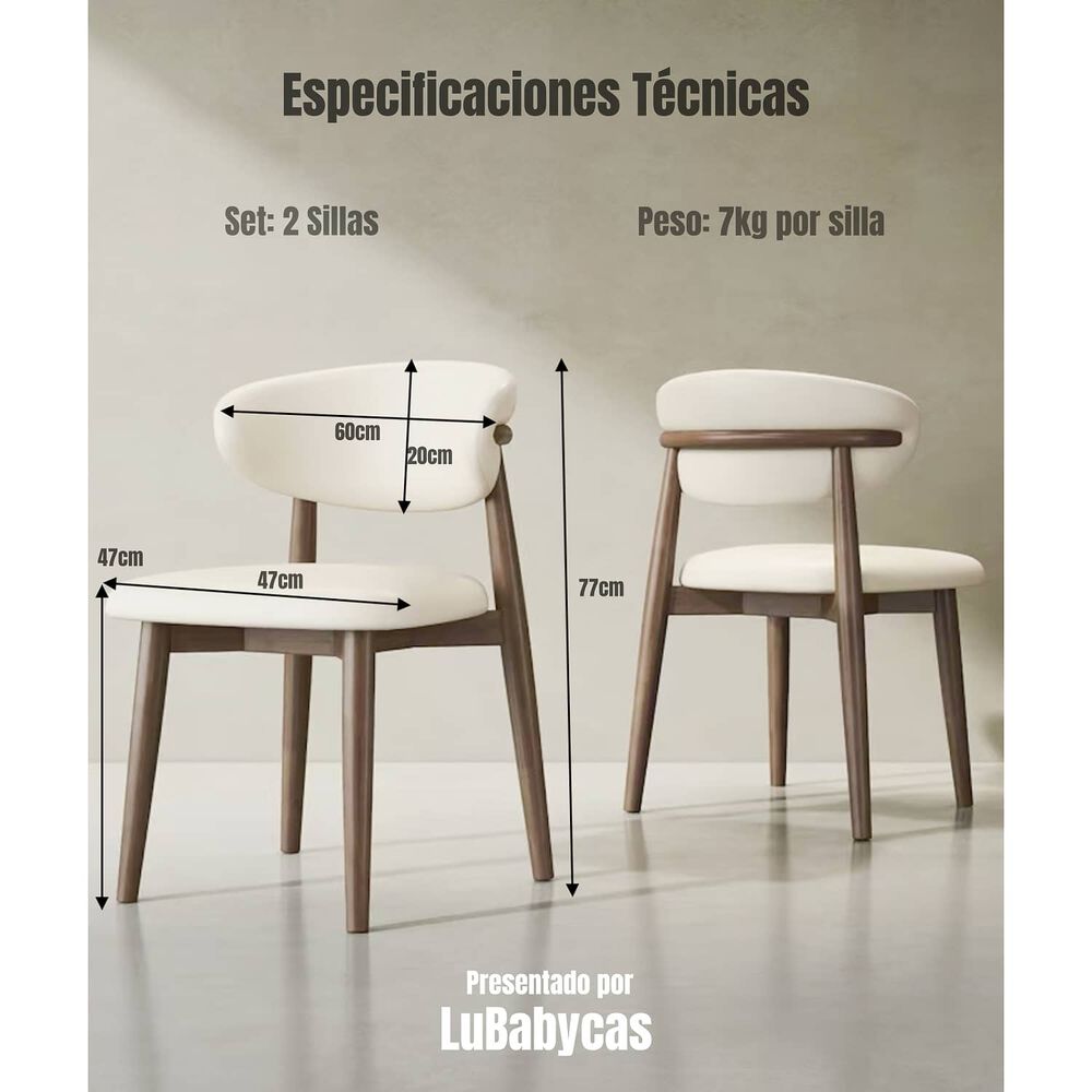 Pack 2 Sillas De Comedor Madera Caf&eacute; Family By Lubabycas image number 7.0