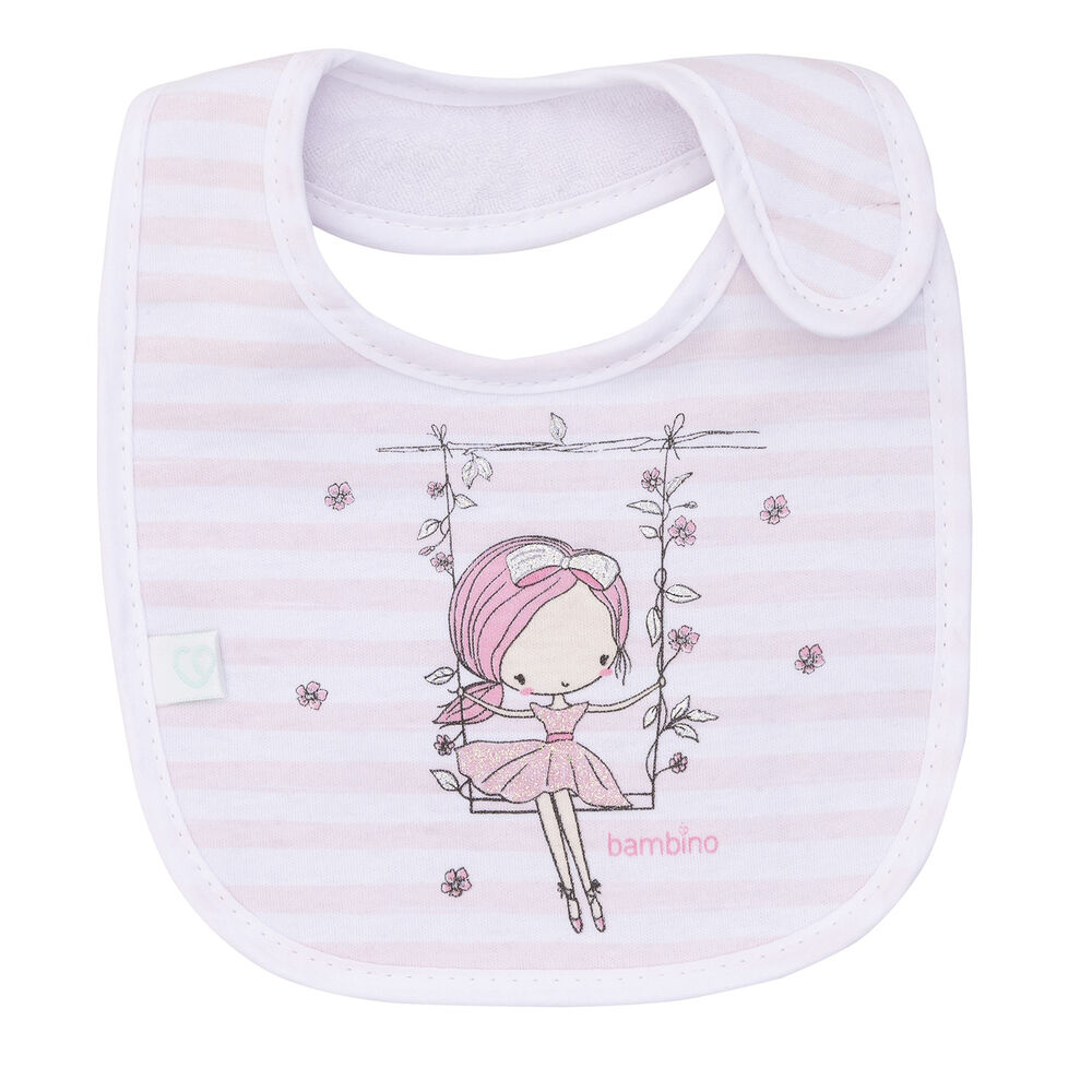 Babero De Algod&oacute;n Impermeable Blanco Ni&ntilde;a Rayas Ni&ntilde;a image number 1.0