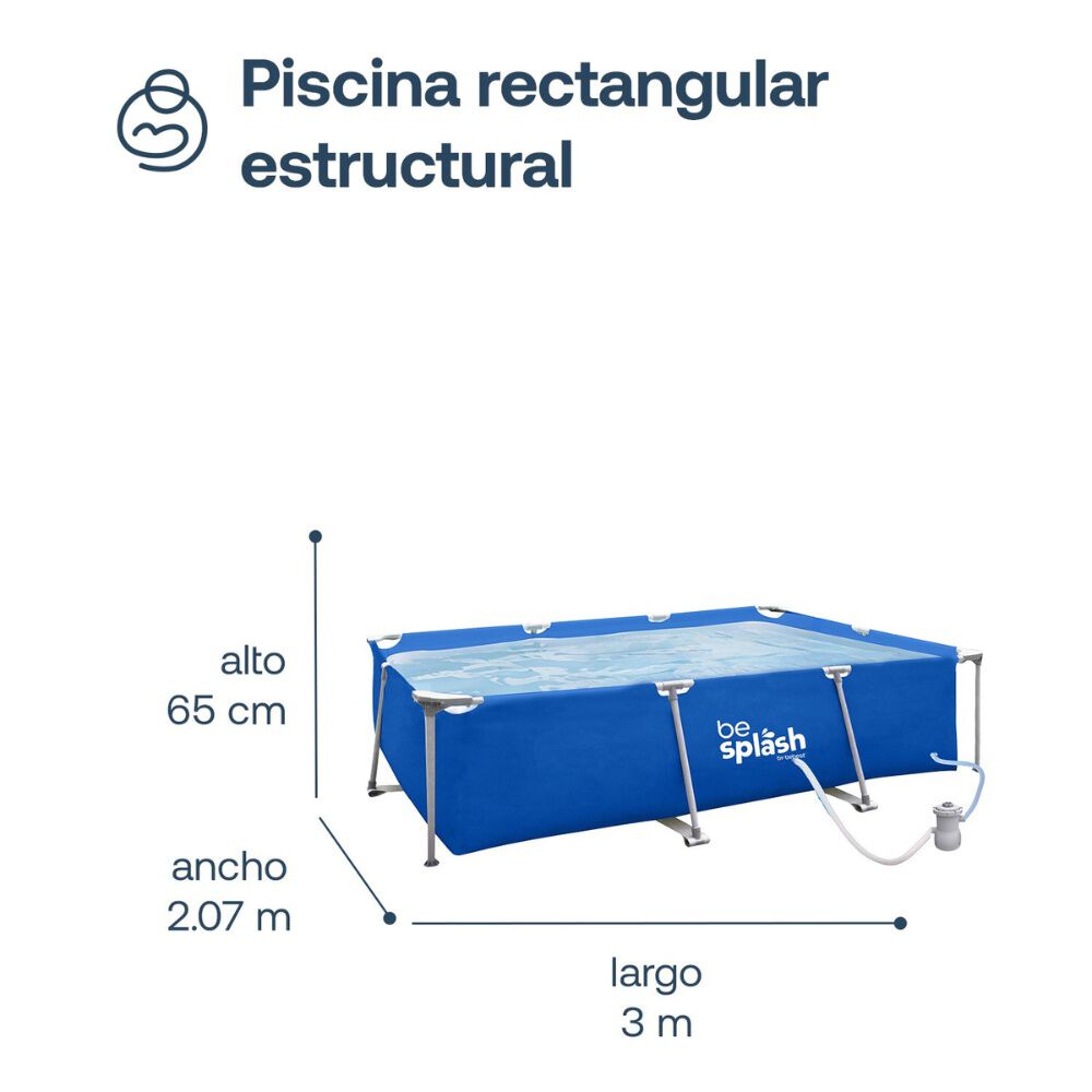 Piscina Estructural Con Filtroskimmer 300x207x65cm Besplash image number 5.0