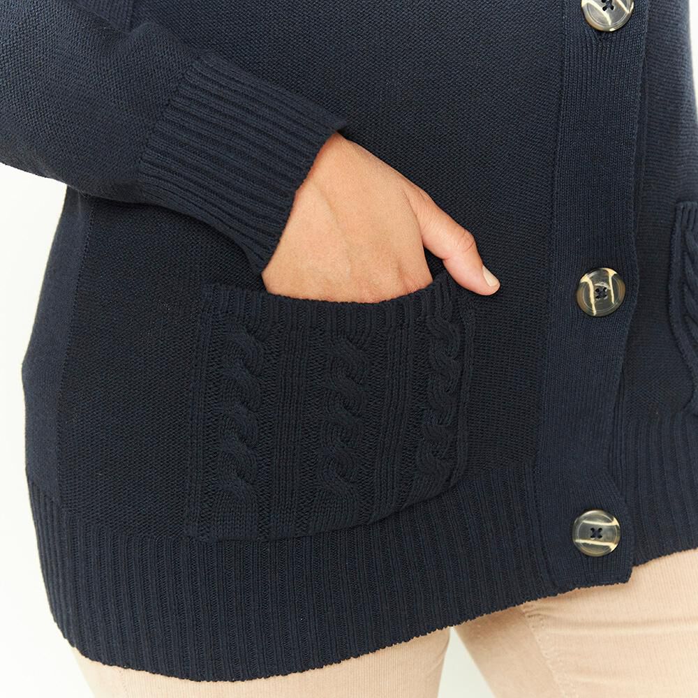 Sweater Cardigan Con Botones Cuello Camisero Mujer Geeps image number 4.0