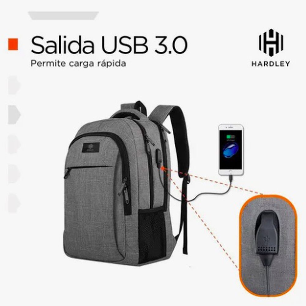 Mochila Notebook Antirrobo Gris image number 2.0