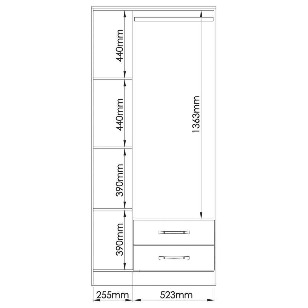 Cl&oacute;set Vekka Home Cl&oacute;set Pequim / 3 Puertas / 2 Cajones image number 1.0