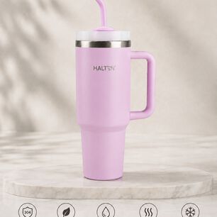 Termo Big Mug 1.2 Litros Acero Inoxidable Con Sorbete Marca Halten Color Rosa