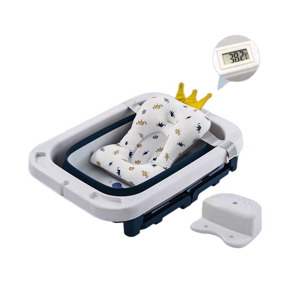 Ba&ntilde;era Plegable Beb&eacute; Con Termometro Asiento Azul Babymine image number 1.0