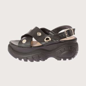 Sandalia Plataforma Negro V&iacute;a Franca Art. 5nlx011ablack