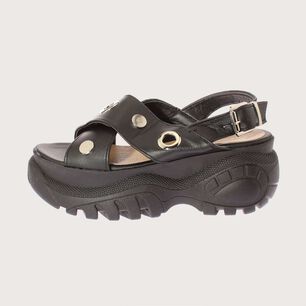 Sandalia Plataforma Negro V&iacute;a Franca Art. 5nlx011ablack