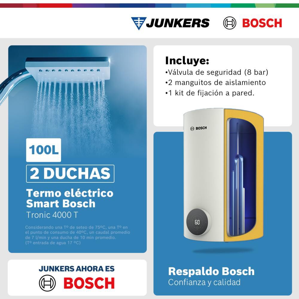 Termo El&eacute;ctrico Bosch Tronic 4000 T / 100 Litros image number 5.0