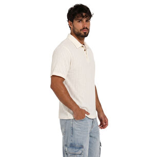 Polera Polo Hombre Tejido Texturizado Manga Corta Lisboa