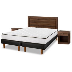Cama Europea Flex New Simple / 2 Plazas / Base Dividida + Set De Maderas