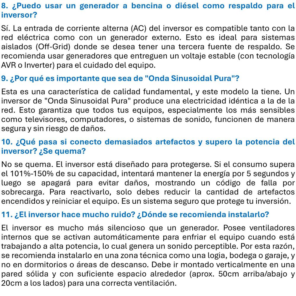Inversor Solar 1000w 12v Potencia M&aacute;xima 2000w image number 9.0