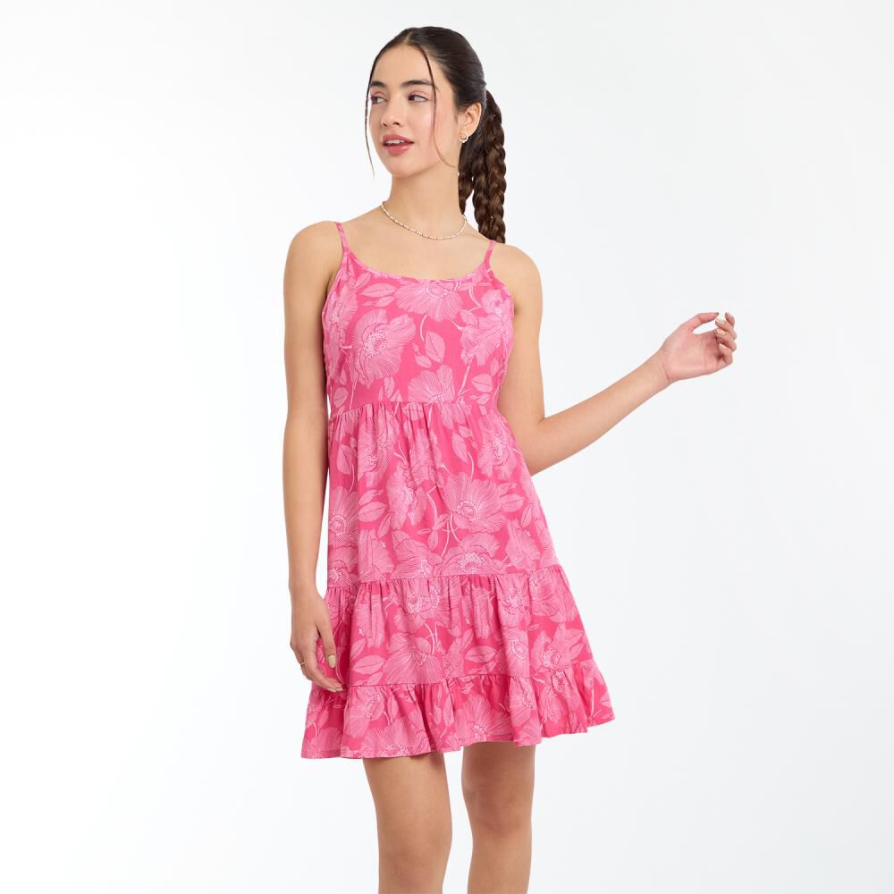 Vestido Corto Estampado Sin Mangas Cuello Redondo Mujer Freedom image number 0.0