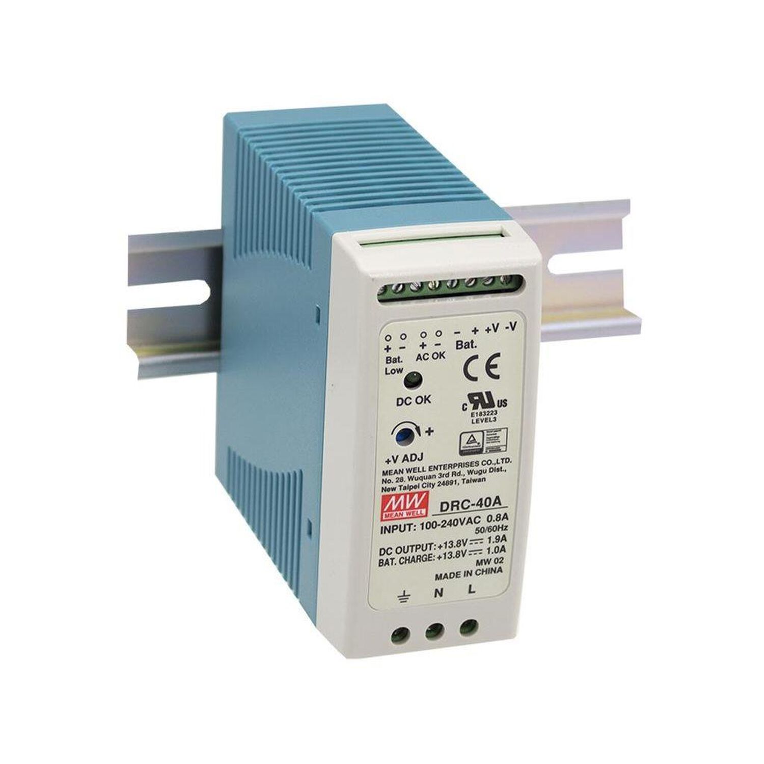 Fuente De Poder Dual 13.8v 1.9a/1a 40w - Mean Well Drc-40a image number 0.0