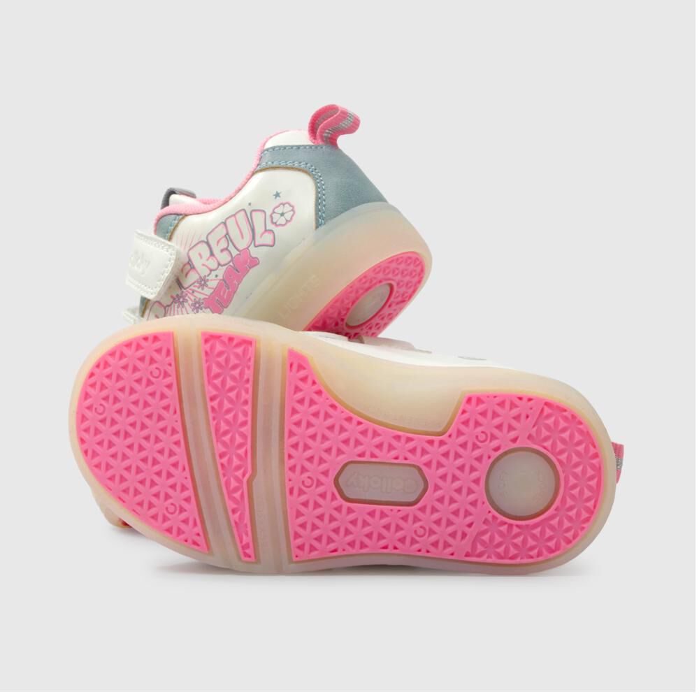 Zapatilla Infantil Con Luces Niña Colloky Blanco image number 2.0