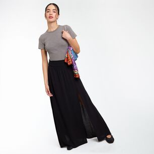 Polera B&aacute;sica Con Lavado Manga Corta Cuello Redondo Mujer Freedom