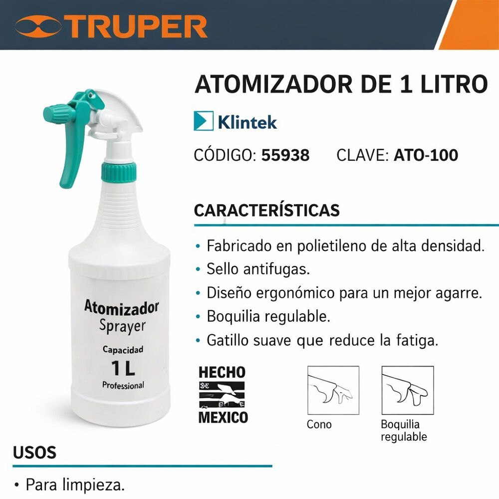 Atomizador Klintek 1 Litro Ato-100 Truper Profesional image number 2.0
