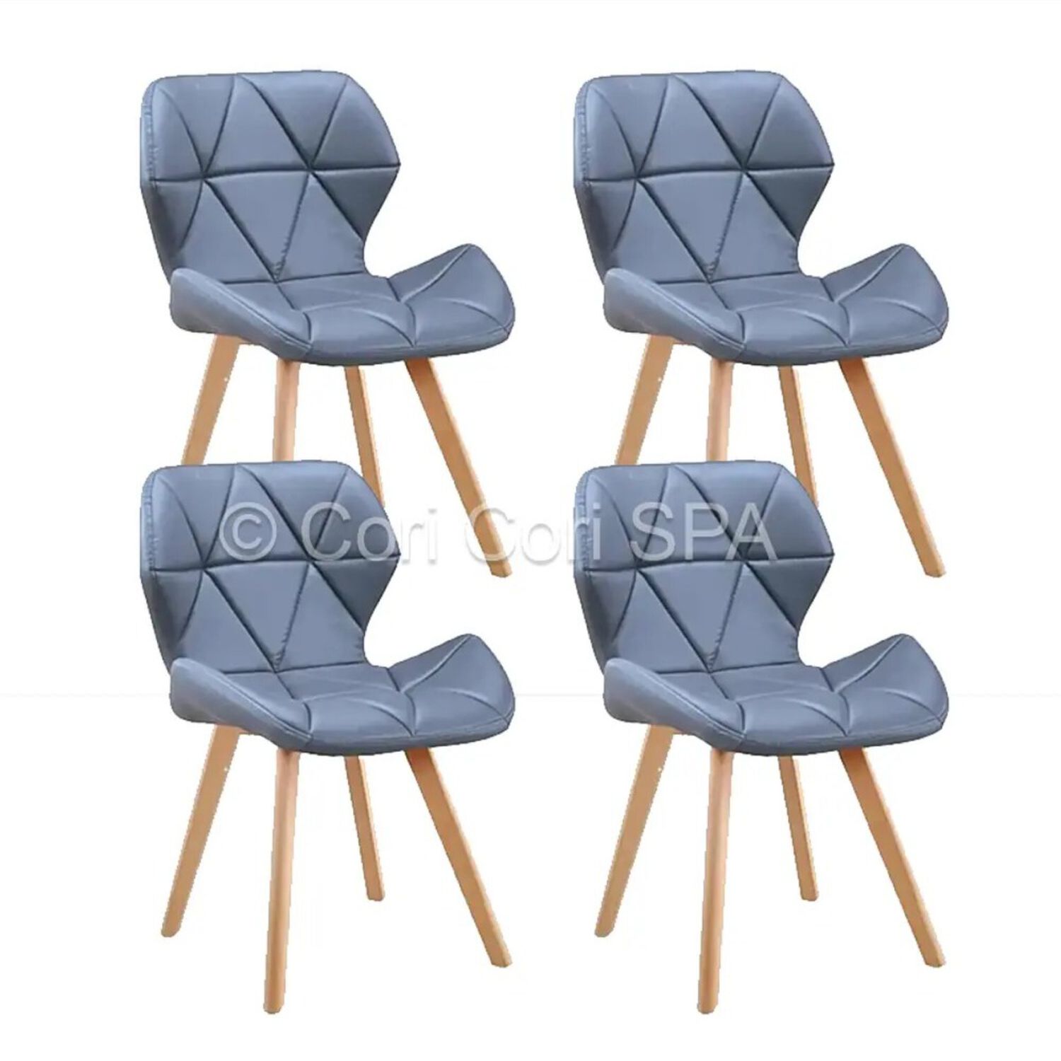 Comedor Mesa Eames Blanca 100cm + 4 Sillas Mariposas Wood Gris image number 4.0