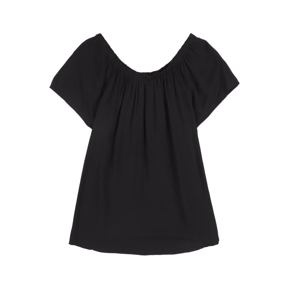 Blusa Campesina Hombros El&aacute;sticados Manga Corta Cuello Escotado Mujer Geeps image number 0.0