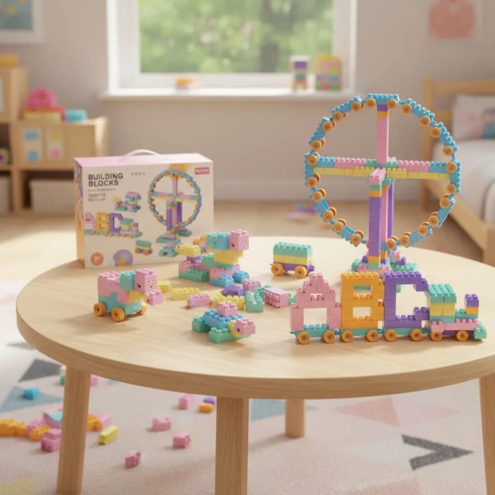 268 Bloques De Construcci&oacute;n Did&aacute;ctico Rosado image number 0.0