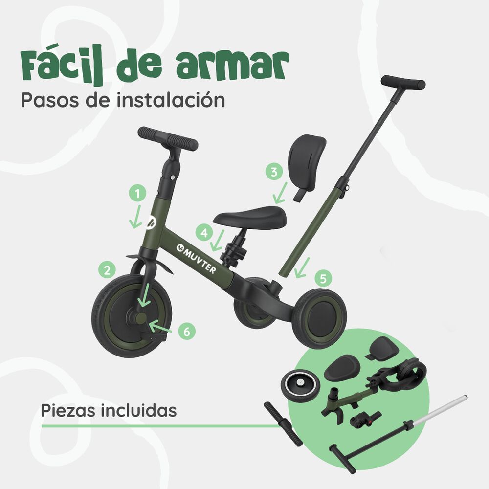 Triciclo Multifuncional 5 En 1 Muvter Ride image number 9.0