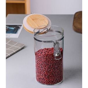 Frasco Tarro Hermetico De Vidrio 480ml Con Tapa De Bambu Frasco Tarro Hermetico De Vidrio 480ml Con Tapa De Bambu