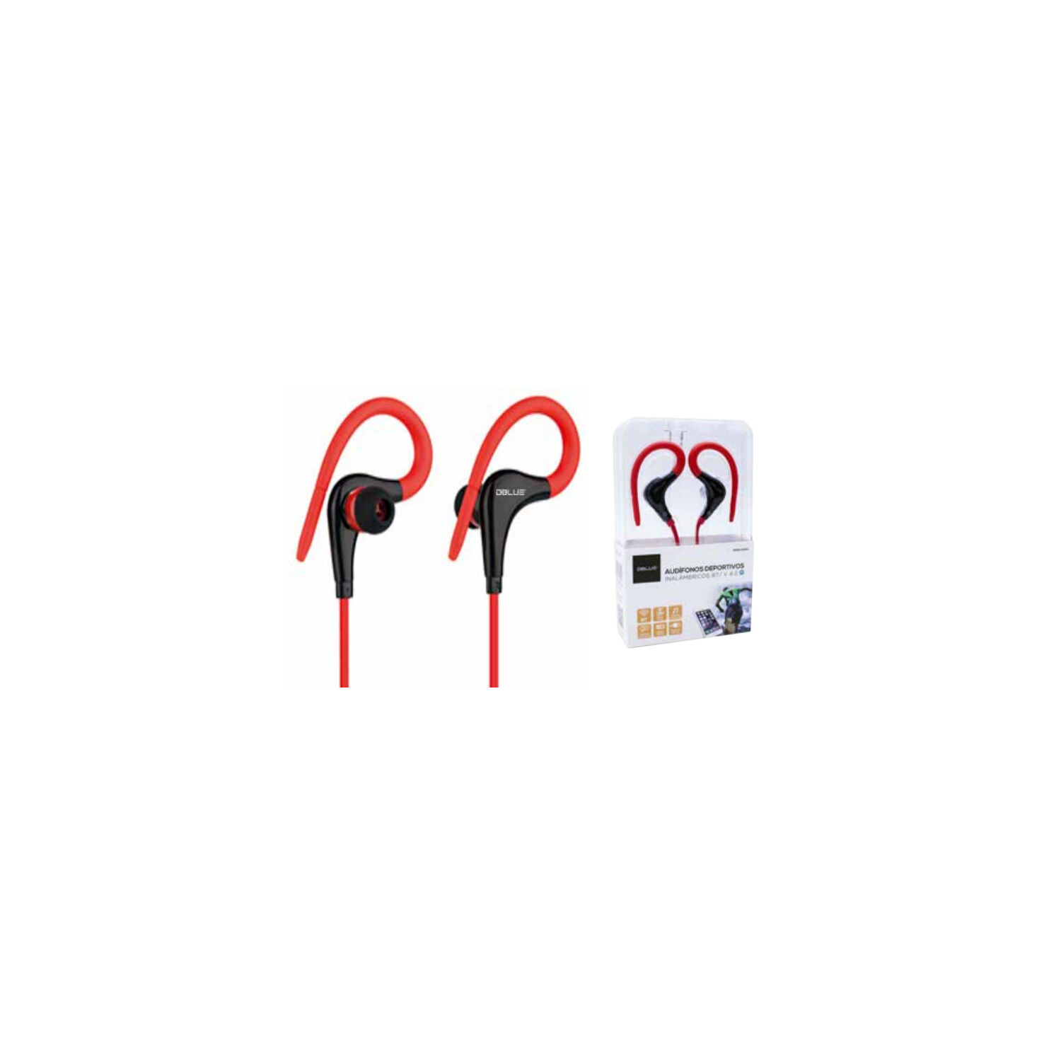 Aud&iacute;fonos Deportivos Bluetooth V4.2 Rojo - Ps image number 1.0