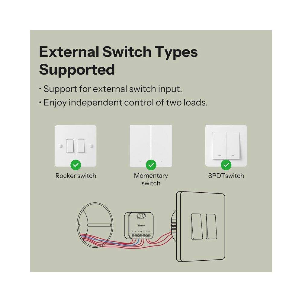 Interruptor Wifi De 2 Canales Sonoff Mini-2gs Con Matter image number 4.0