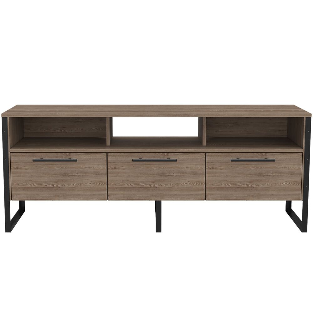 Rack Tv 60" Con 3 Puertas Y 3 Repisas Fm-009c - Cafe Claro image number 3.0
